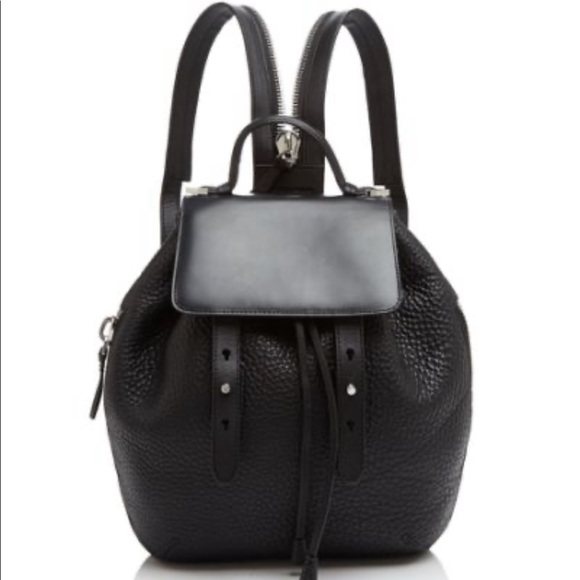 Mackage Handbags - Mackage Tanner backpack black leather silver zip